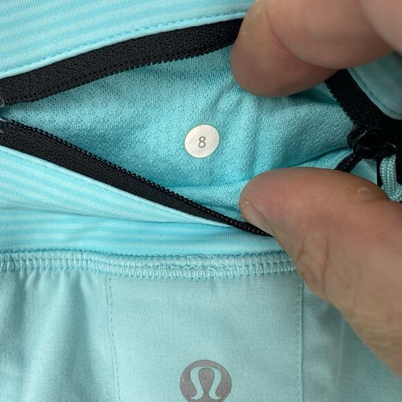 Lululemon Pacesetter Skirt Shorts Turquoise Women's Size 8 - Picture 5 of 5